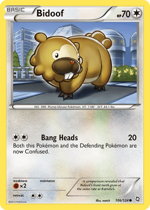 Bidoof (106/124) [Black & White: Dragons Exalted] - for just $0.15! 