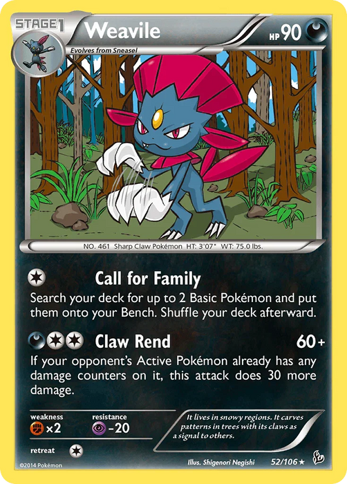 Weavile (52/106) [XY: Flashfire] - for just $0.20! 