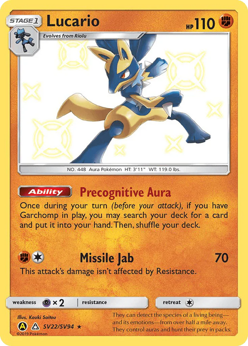 Lucario (SV22/SV94) [Sun & Moon: Hidden Fates - Shiny Vault] - for just $9.10! 