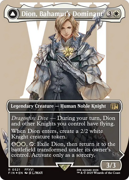 Dion, Bahamut's Dominant // Bahamut, Warden of Light (FIN-521) - FINAL FANTASY: (enchantment) (Borderless) Foil - for just $5.91! 