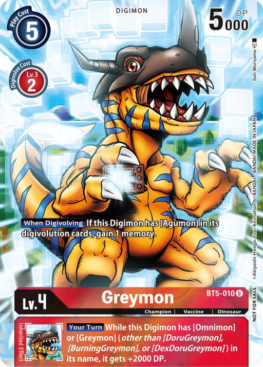 Greymon [BT5-010] (25th Special Memorial Pack) [Battle of Omni Promos] - Just $0.65! Shop now at Retro Gaming of Denver