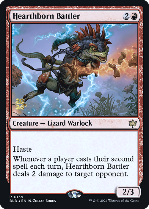 Hearthborn Battler (PRE-139) - Bloomburrow Promos Foil - for just $0.16! 