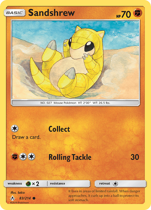Sandshrew (83/214) [Sun & Moon: Unbroken Bonds] - for just $0.10! 