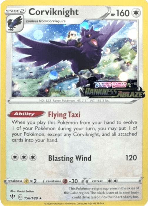 Corviknight (156/189) (Cosmos Holo) [Sword & Shield: Darkness Ablaze] - for just $9.55! 