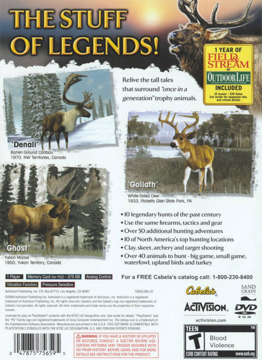 Cabela's Legendary Adventures – PlayStation 2 (PS2) - for just $5.99! 