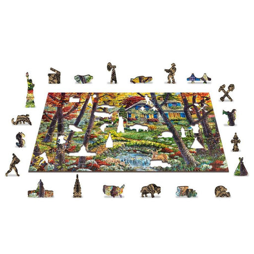 A Cottage in the Woods 400 Piece Wood Jigsaw Puzzle Wooden City - for just $24.99! 