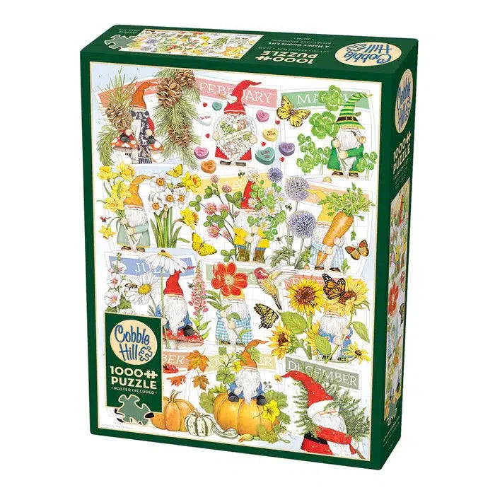 A Happy Gnome Life 1000 Piece Jigsaw Puzzle Cobble Hill - for just $19.99! 
