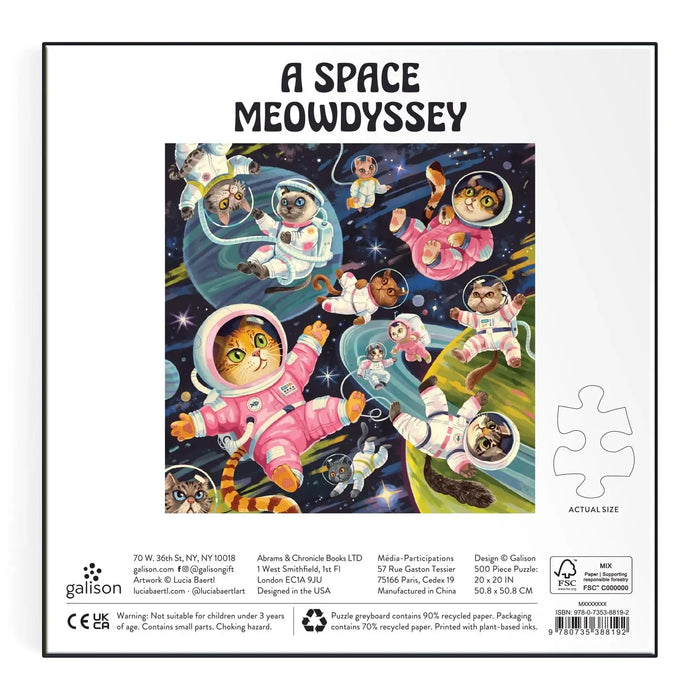 A Space Meowdyssey 500 Piece Jigsaw Puzzle Galison - for just $17.99! 
