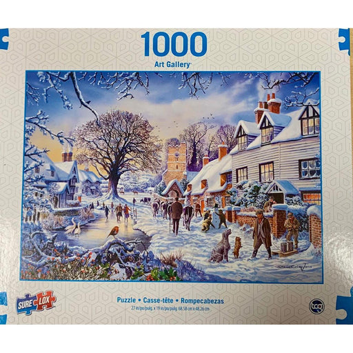 A Village in Winter Art Gallery 1000 Piece Jigsaw Puzzle Sure Lox - for just $14.99! 