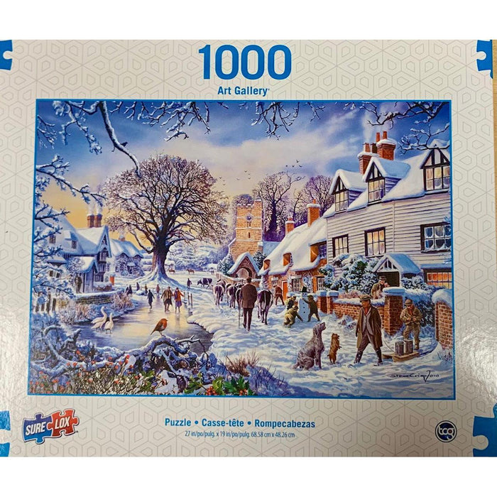 A Village in Winter Art Gallery 1000 Piece Jigsaw Puzzle Sure Lox - for just $14.99! 