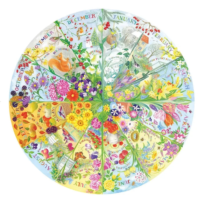 A Year in the Garden 500 Piece Round Jigsaw Puzzle Gibsons - for just $19.99! 