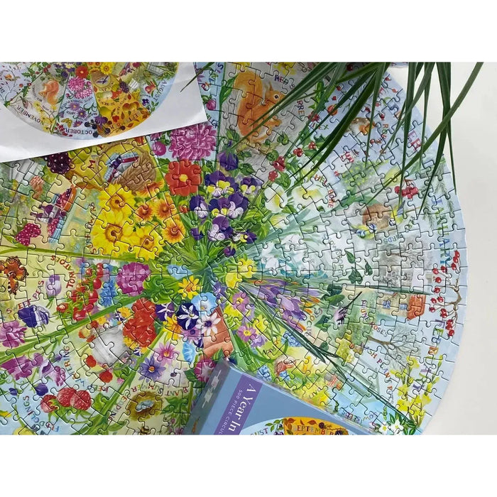 A Year in the Garden 500 Piece Round Jigsaw Puzzle Gibsons - for just $19.99! 