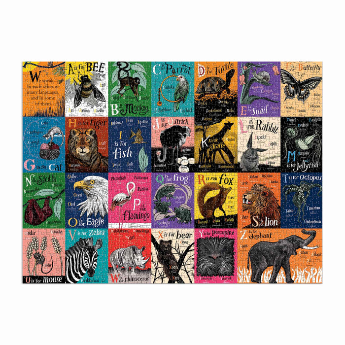 A is for Bee - An Alphabet in Translation 1000 Piece Jigsaw Puzzle Mudpuppy New - for just $17.99! 