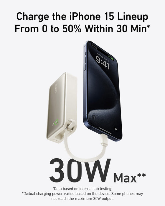 Anker Nano Power Bank (30W, Built-In USB-C Cable) - for just $43.49! 