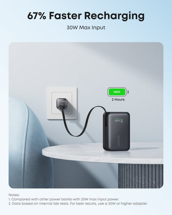 Anker Nano Power Bank (10K, 45W, Built-In Retractable USB-C Cable) - for just $59.99! 