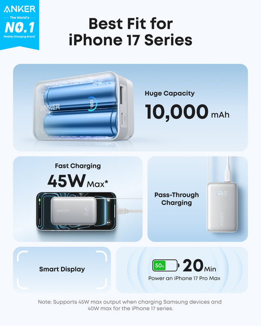 Anker Nano Power Bank (10K, 45W, Built-In Retractable USB-C Cable) - for just $59.99! 