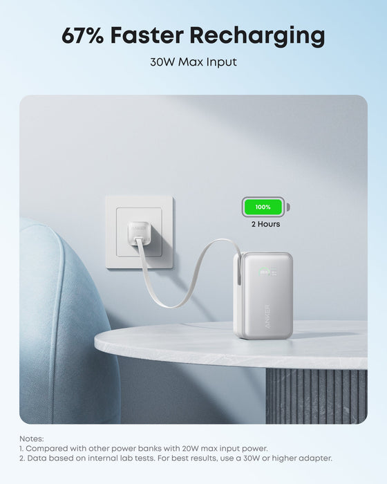 Anker Nano Power Bank (10K, 45W, Built-In Retractable USB-C Cable) - for just $59.99! 