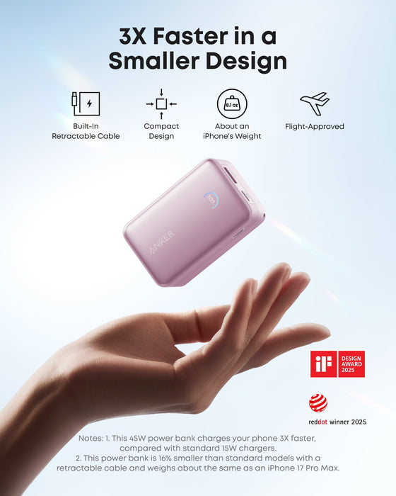 Anker Nano Power Bank (10K, 45W, Built-In Retractable USB-C Cable) - for just $59.99! 