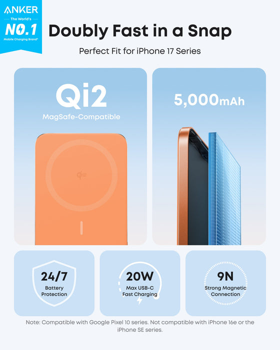 Anker Nano Power Bank (5K, MagGo, Slim) - for just $54.99! 