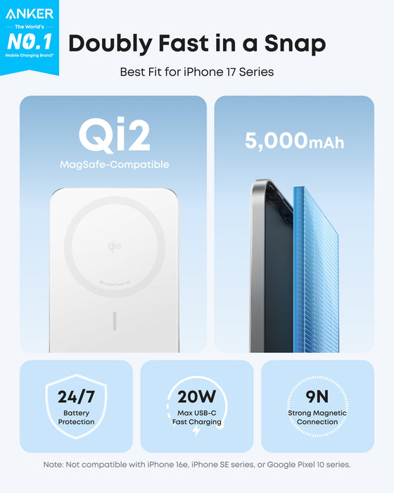 Anker Nano Power Bank (5K, MagGo, Slim) - for just $49.95! 