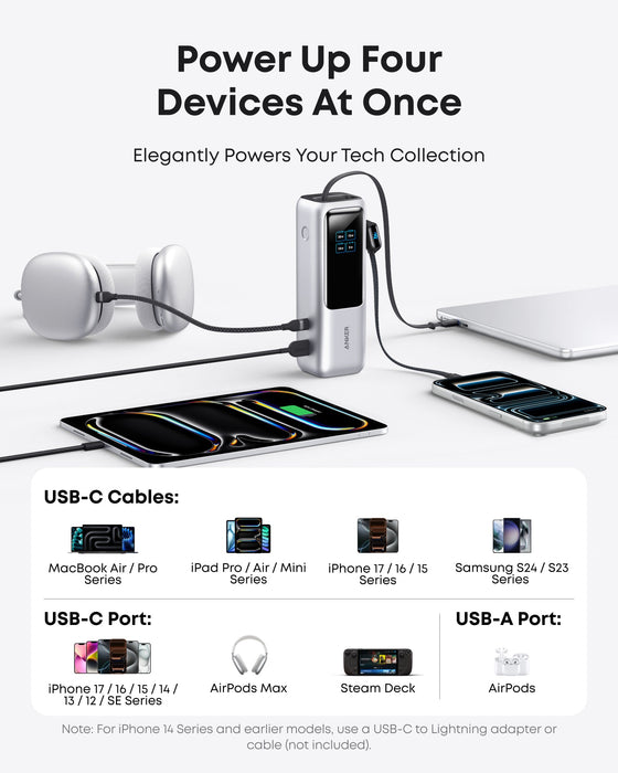 Anker Laptop Power Bank (25K, 165W, Built-In and Retractable Cables) - for just $119.99! 