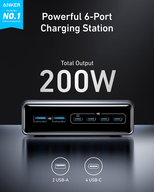 Anker Prime Charger (200W, 6 Ports, GaN) - for just $79.99! 