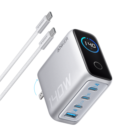 Anker Charger (140W, 4-Port, PD 3.1) with USB-C Cable - for just $89.99! 