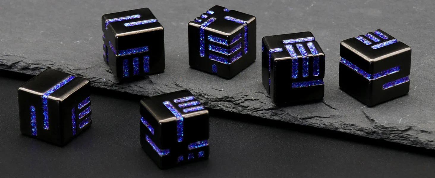 Technology Metal D6 15mm Dice Set Of 6 (Glitter Blue) - for just $49.99! 