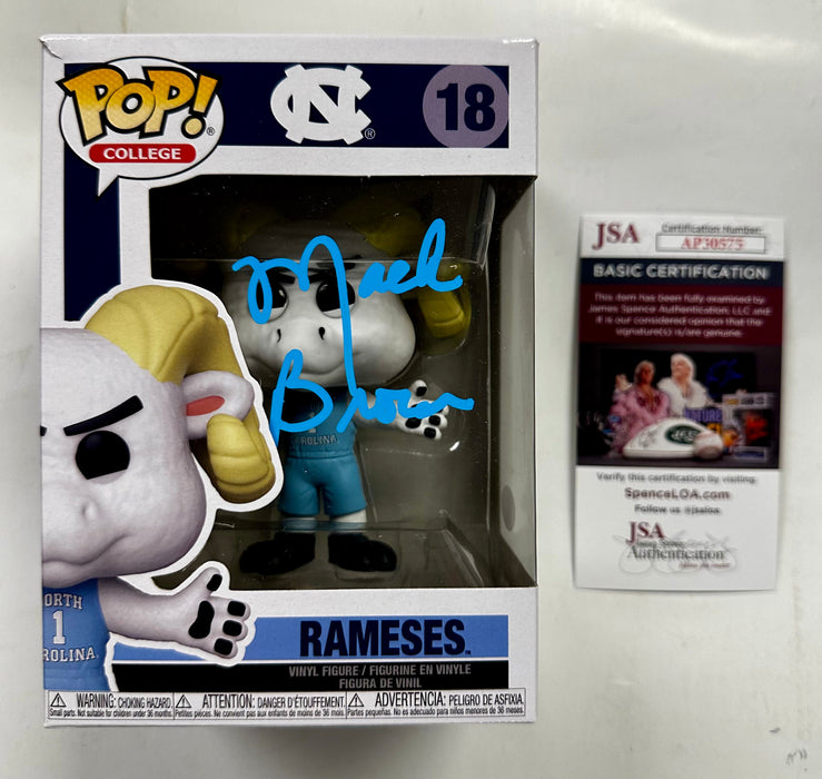 Coach Mack Brown Signed NCAA Ramses #18 UNC North Carolina Tar Heels Funko Pop With JSA COA - for just $170! 