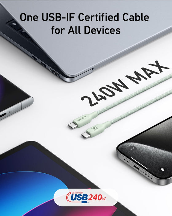 Anker 543 USB-C to USB-C Cable (Bio-Braided,6 ft) - for just $14.99! 