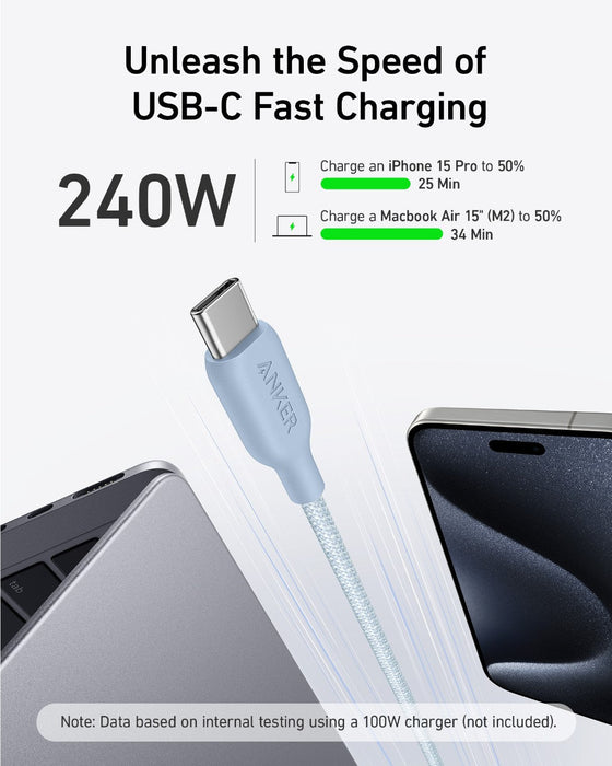 Anker 543 USB-C to USB-C Cable (Bio-Braided,6 ft) - for just $14.99! 