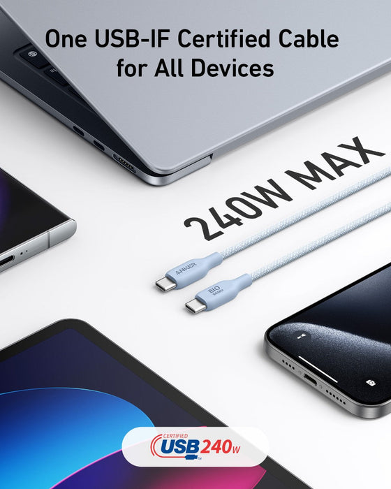 Anker <b>543</b> USB-C to USB-C Cable (Bio-Braided) - for just $12.99! 