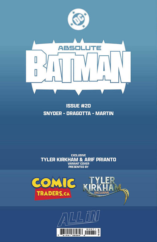 ABSOLUTE BATMAN #20 TYLER KIRKHAM EXCLUSIVE VAR (05/13/2026) - for just $25! 