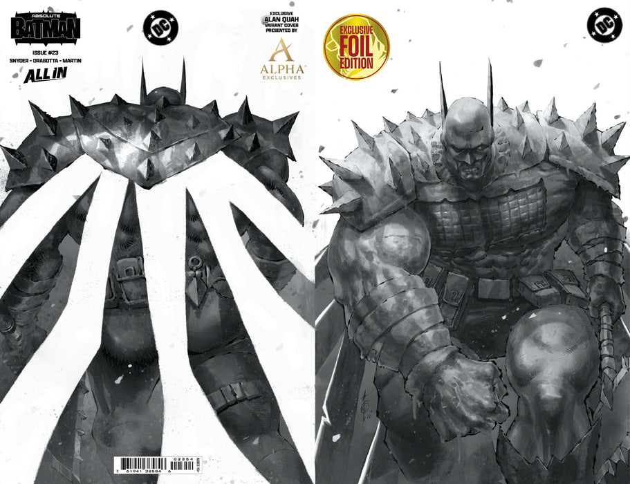 [FOIL] ABSOLUTE BATMAN #23 ALAN QUAH WRAPAROUND EXCLUSIVE BLACK & WHITE VIRGIN VAR (08/12/2026) - for just $40! 
