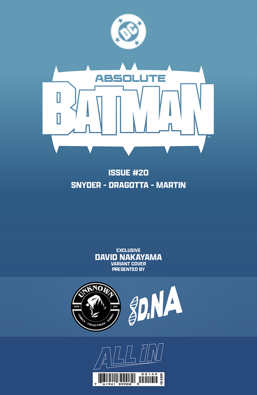 ABSOLUTE BATMAN #20 DAVID NAKAYAMA EXCLUSIVE VIRGIN VAR (05/13/2026) - for just $40! 