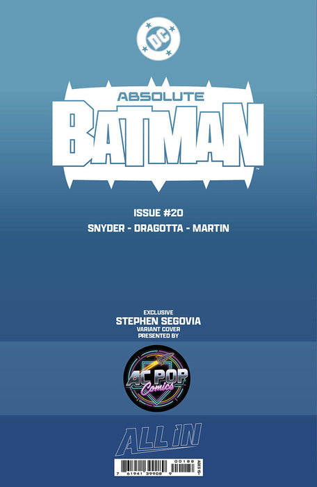 ABSOLUTE BATMAN #20 STEPHEN SEGOVIA EXCLUSIVE VAR (05/13/2026) - for just $15! 