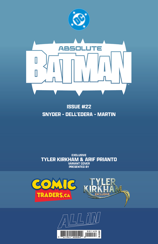 [FOIL] ABSOLUTE BATMAN #22 TYLER KIRKHAM EXCLUSIVE JOKER BATTLE DAMAGED (07/08/2026) - for just $50! 