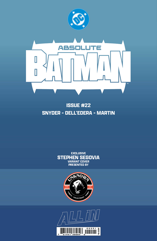 [FOIL] ABSOLUTE BATMAN #22 STEPHEN SEGOVIA EXCLUSIVE VIRGIN VAR (07/08/2026) - for just $40! 