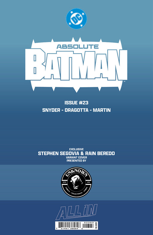 ABSOLUTE BATMAN #23 STEPHEN SEGOVIA EXCLUSIVE VIRGIN VAR (08/12/2026) - for just $30! 