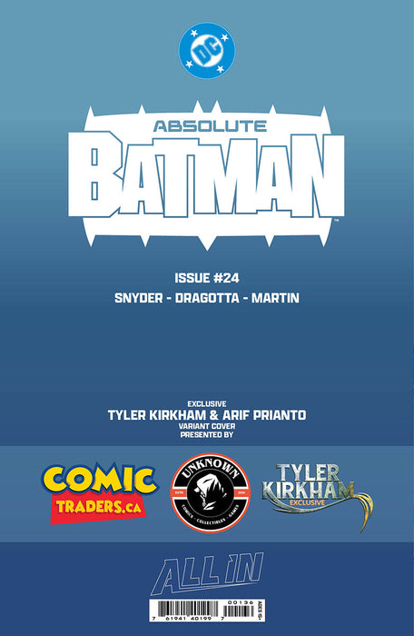 [FOIL] ABSOLUTE BATMAN #24 TYLER KIRKHAM BATTLE DAMAGED PENGUIN EXCLUSIVE VIRGIN VAR (09/23/2026) - for just $50! 