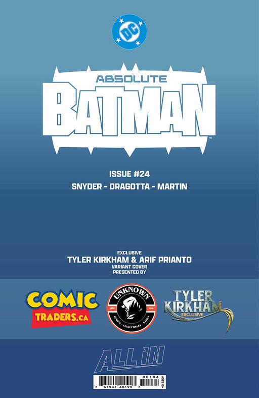 ABSOLUTE BATMAN #24 TYLER KIRKHAM BATTLE DAMAGED THE BAT EXCLUSIVE VAR (09/23/2026) - for just $25! 