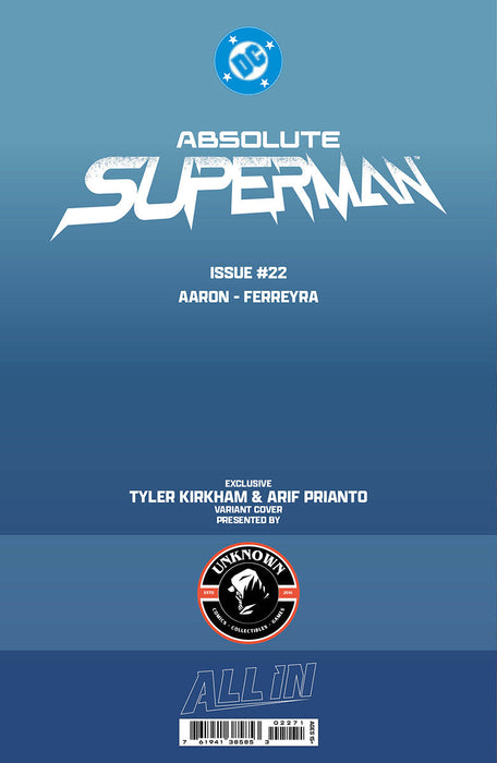 ABSOLUTE SUPERMAN #22 TYLER KIRKHAM BATTLE DAMAGED (08/05/2026) - for just $25! 