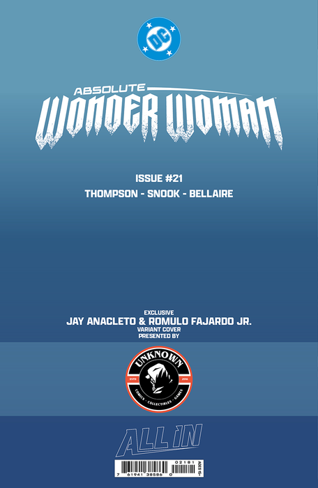 [BLACK & WHITE] ABSOLUTE WONDER WOMAN #21 JAY ANACLETO EXCLUSIVE VIRGIN VAR (06/24/2026) - for just $35! 