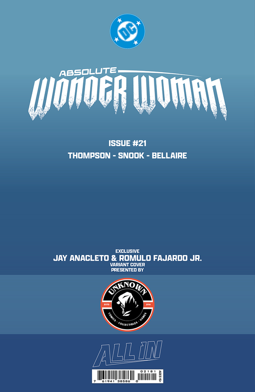 [BLACK & WHITE] ABSOLUTE WONDER WOMAN #21 JAY ANACLETO EXCLUSIVE VIRGIN VAR (06/24/2026) - for just $35! 