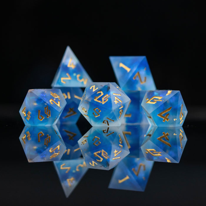 Lunar Veil Sharp-Edged Resin Dice Set - Just $39.99! Shop now at Retro Gaming of Denver