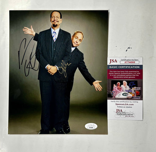 Penn & Teller Signed Entertainer Comedy Vegas Magician 8x10 Photo With JSA COA - for just $50! 
