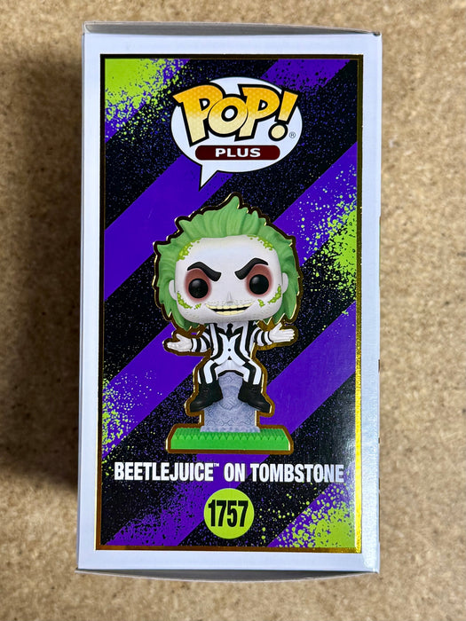 Funko Pop! Plus Movies Beetlejuice On Tombstone #1757 Beetlejuice 2024 (BOX DMG) - for just $15! 