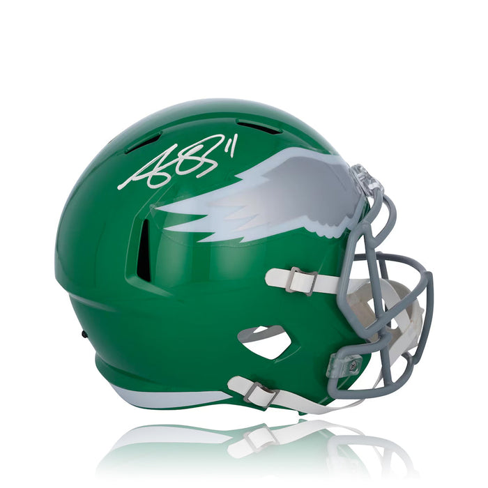 AJ Brown Philadelphia Eagles Autographed Alternate Kelly Green Mini-Helmet - for just $249.99! 