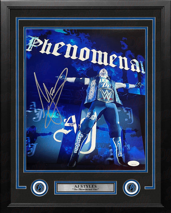 AJ Styles Phenomenal Championship Entrance Autographed Framed WWE Wrestling Photo - for just $199.99! 