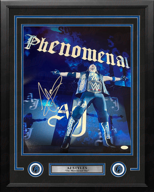 AJ Styles Phenomenal Championship Entrance Autographed Framed WWE Wrestling Photo - for just $199.99! 